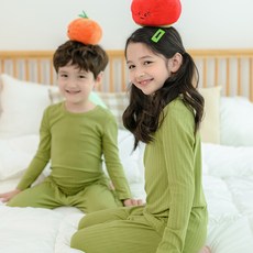 bonumam 童款修身保暖莫代爾羅紋長袖居家服套裝