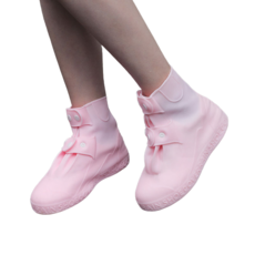 하이퍼 신발 방수 커버 레인슈즈, 핑크, XL(290mm), 1개