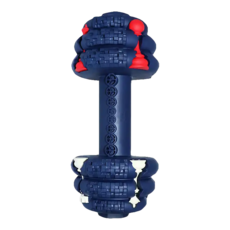 Petopia 拍拖皮婭 寵物天然橡膠超耐咬玩具 圓啞鈴 耐咬無毒, L, 1入, 深藍