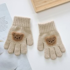 woojooi 兒童小熊針織手套組