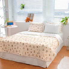 尤加利泰迪熊泡泡紗圓弧邊薄被, 灰色