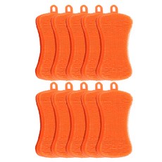 矽膠菜瓜布 橘色, 10個, 1入