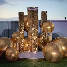 WOW PARTY KOREA 六角亮片背景板 80入, 淺金色, 10個