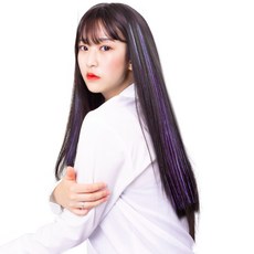 GABAL WITH 按扣夾亮粉接髮片 挑染髮片, 紫色, 3個