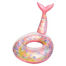 DRC 可愛美人魚游泳圈, 珍珠粉 + 透明, 1個