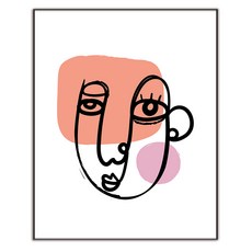 추상 일러스트 052 그림 인테리어액자 IDP-052, 블랙