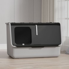 DING DONG PET 前開式特大貓砂盆, 1個, 黑色