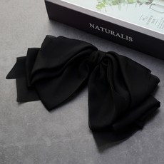 HanNal 雷射切割雪紡大蝴蝶結自動髮夾