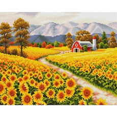 VIVACELL 畫布型寶石十字繡 DIY 套組 40 x 50 cm, 向日葵, 1套