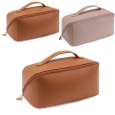 MONACO OLIVE Mouve 大容量化妝包 收納包 駝色 2入 + 個性粉色套組