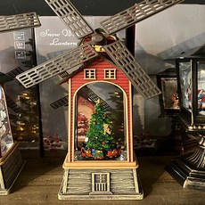 [瑪西金盞花] 聖誕音樂盒雪球 荷蘭樹風車音樂盒 28cm, 混合色, 28cm, 1個