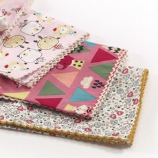 Kkakkungnoritor 兒童蕾絲刺繡圍巾3入A組