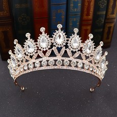 에스텔라 셀프웨딩 워터 드롭 프린세스 로즈골드 티아라 2 H005, 1개, 화이트 EST311