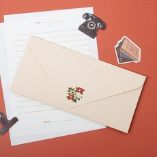 Good given 優質零用錢信封 花潭山茶花 10入 貼紙 12入, 1個, 淺黃色