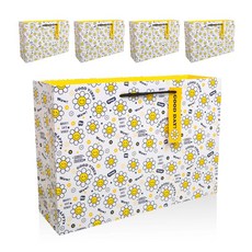 Good given 微笑雛菊購物袋 白色 5個 小號(寬270mm×寬95mm×高210mm)