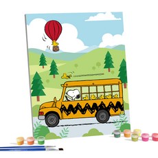 iLovePainting 花生漫畫 DIY 鑽石畫 40 x 50 cm, 黃色巴士, 1個