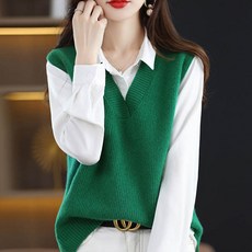 andstyle 女款 G6層V領不對稱針織背心 261388