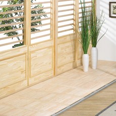 Minmi 組裝式地板 9入+備用木板 12入, 實木色, 1組