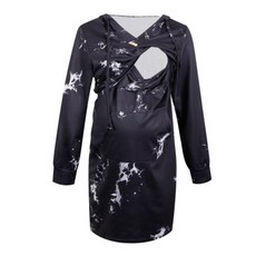 孕婦潑墨連帽連身裙