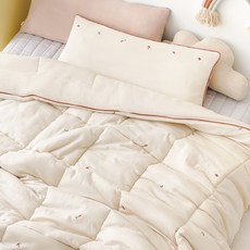 Bamboo Bebe 宇宙森林 紗布鋪棉被 + 枕頭套組, 快樂夢境 米色