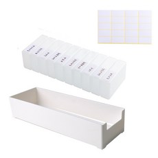 J-Life Develop 充電器電線整理盒 大號 + 收納盒 10入 + 標籤紙 20張 套組, 1套, 白色