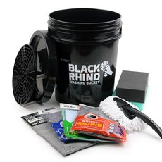 블랙라이노 차량용 블랙 버킷 20L 세차도구 10종 세트, 1세트