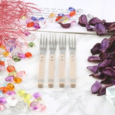 Bogen Solenne 方形餐具茶叉, 4個, 深米色