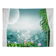 RAONTOYOU 清新窗景大型掛毯, 1213124