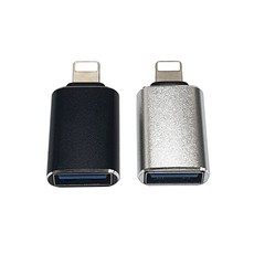STORYLINK USB3.0轉8針OTG金屬轉接頭 2款, 黑色+銀色, 1組