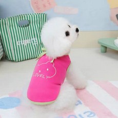 Coco studio 寵物可愛兔絨刷毛蝴蝶結T恤, 粉紅色