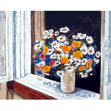 알로데 꽃병 꽃다발 플라워 DIY 보석십자수 벽장식 30 x 40 cm, NO 05, 1개