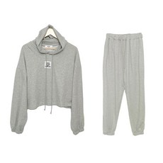 플랜데이 긴팔 크롭 후드 밴딩 조거팬츠 트레이닝 세트