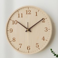 FLaiTO 韓國製白樺木靜音掛鐘 29cm, 棕色