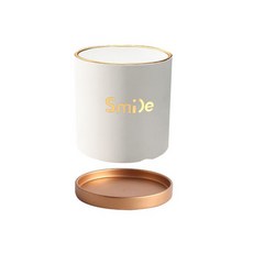 Ttabongoppa 多色微笑字母花盆 + 花盆托盤組 JNH1013_21, 白色(花盆), 金色(花盆托盤), 1個