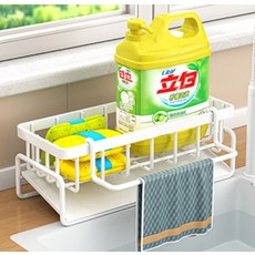 Nuhom 水槽菜瓜布架 抹布掛架型, 白色, 1層, 1個