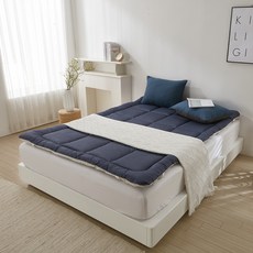 Aihome 酣睡 40支純棉鬆緊帶床墊, 海軍藍
