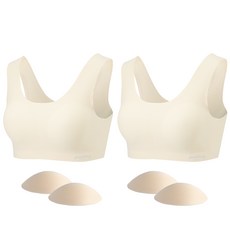 puddingunderwear 女童學生內衣 2件 + 替換用胸墊 4片