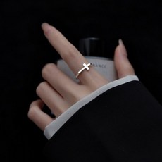 光明 女用十字架開口念珠戒指