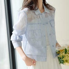 아뗄릭 여성용 쿨링 플라워 여름 격식룩 자켓 10398