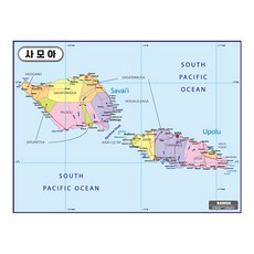 Map.Come 描邊塗層薩摩亞地圖 110 x 78cm, 1個