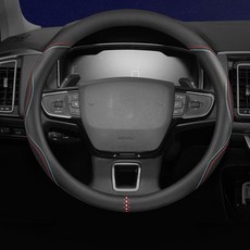 Ez2mk MS-180 사계절 통기성 타공 가죽 핸들 커버, 디자인블랙