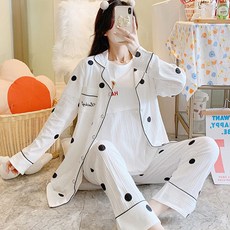 Damon 孕婦圓點小熊三件式睡衣組 mms227