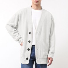 韓國 UMM 男士Oversize羅紋基本款素色長袖開襟衫