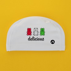 AQUS 聚氨酯塗層小熊果凍泳帽 ACPU52F12, 1個, 白色