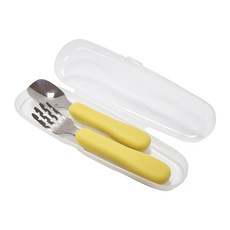 AGAFURA 不鏽鋼矽膠叉匙組 第2階段, 1組, 黃色