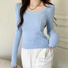 어썸풀 여성용 앳웰 슬림 라운드 티셔츠