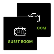 Garden in the City 壓克力客房標示牌 13cm x 13cm x T 3mm, 2個, 黑色(B-32)