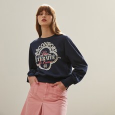 에고이스트 여성용 그래픽 볼륨 크롭 스웻 티셔츠 EQ3BO820