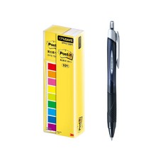 JETSTREAM 0.38mm + 經濟實惠的旗幟便利貼 683-9KN-10 套組, 黑色（筆）, 1套