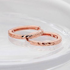 miniart 女款 14K金針 V型切割 環形耳環 RS375 + 收納盒